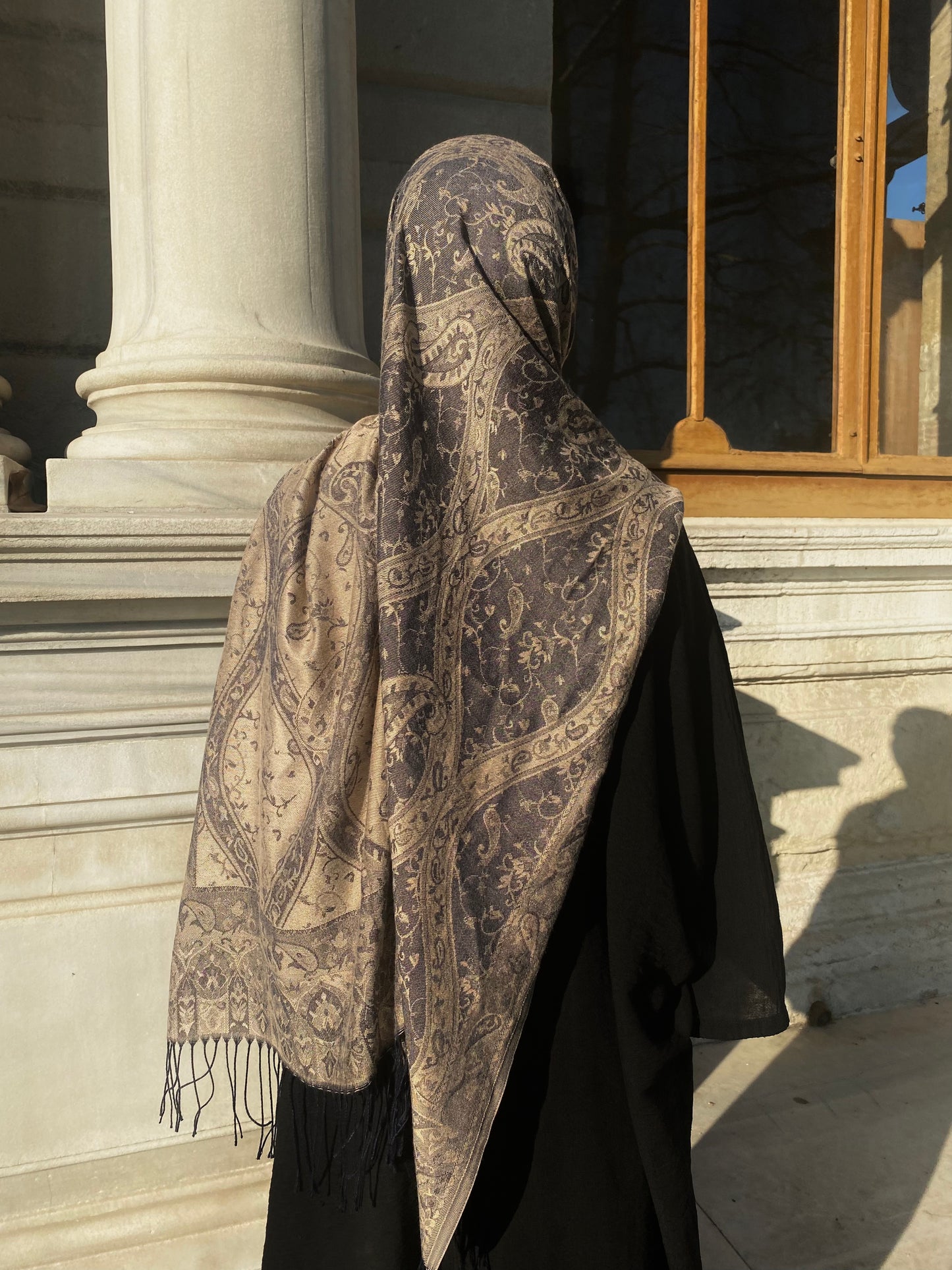 "Beige Noir Blend" Pashmina