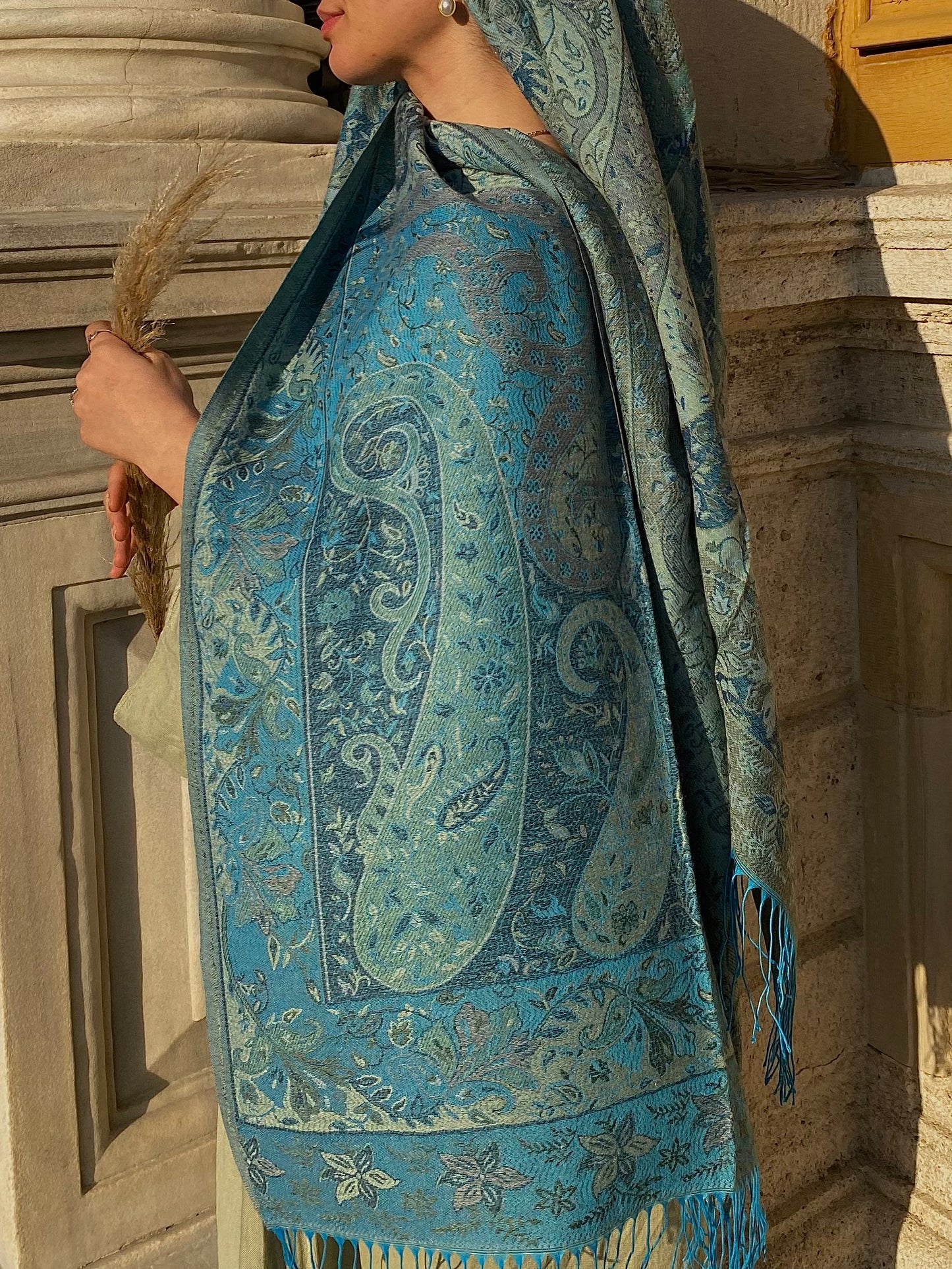 "Turquoise Breeze" Pashmina