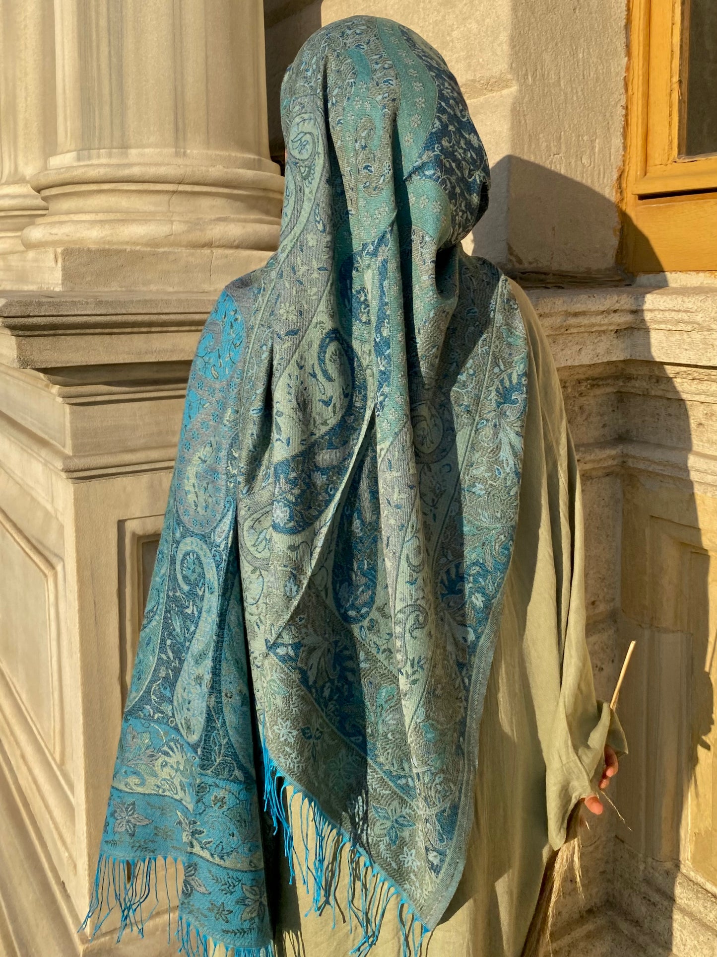 "Turquoise Breeze" Pashmina