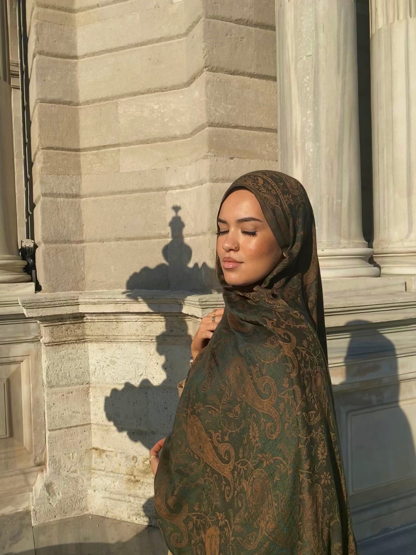 "Bronzed Verdent Mirage" Pashmina