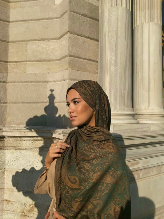 "Bronzed Verdent Mirage" Pashmina